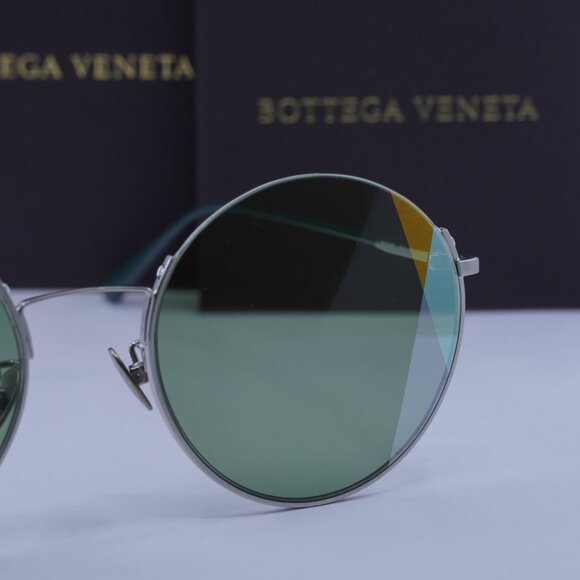 Bottega Veneta BV0246S 004 Round Sunglasses - Silver \\ Green